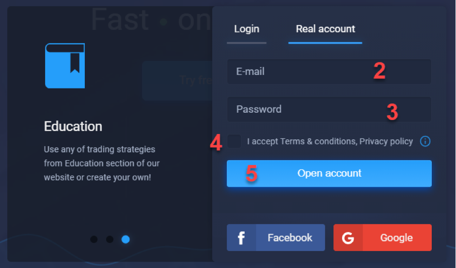 Finally, click on “Open account” button
            