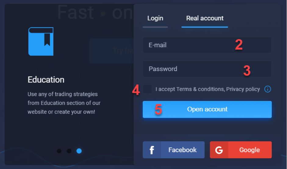 Finally, click on “Open account” button
            