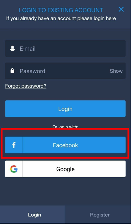 Login to ExpertOption using your Facebook
            