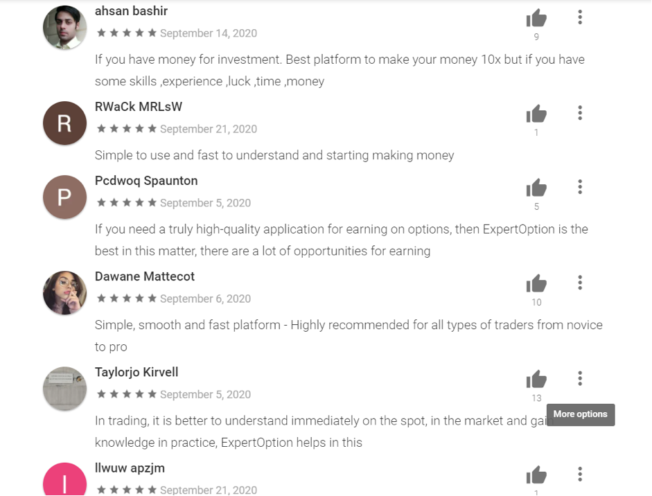 Customers about ExpertOption broker
            