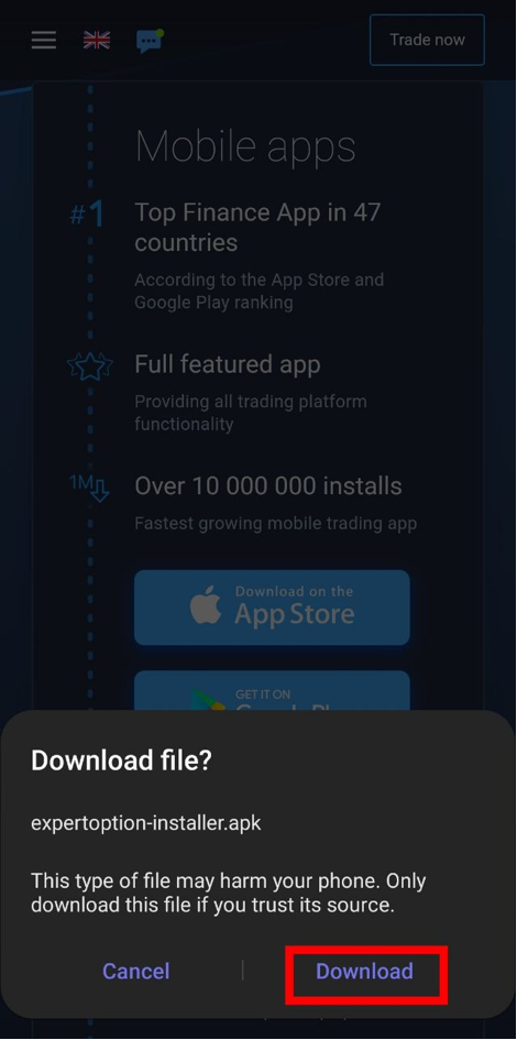 “Download” to let your device download

