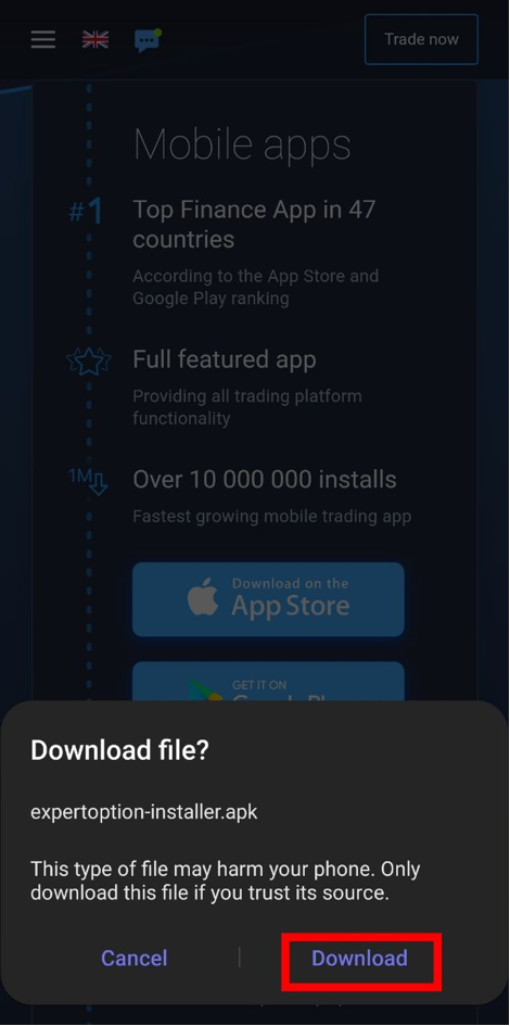 “Download” to let your device download
            