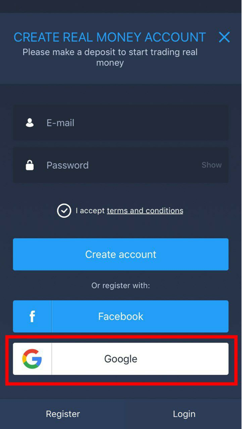 How to register an account on iOS with gmail?
