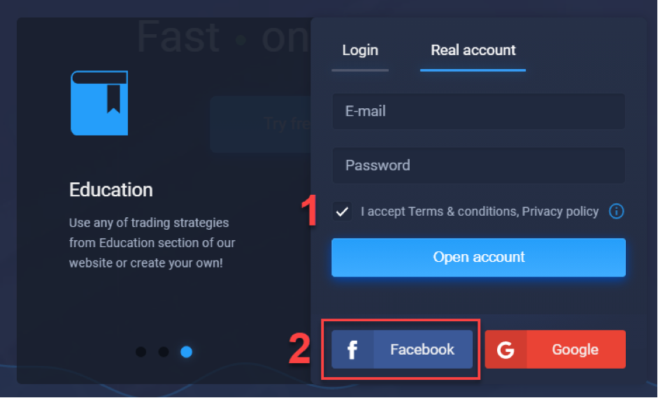 How to register an account on the web with FB?
