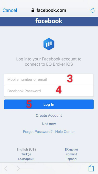 Pressione o botão “Login”