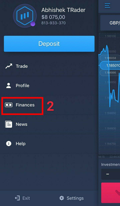 Then go to the “Finances” tab
            